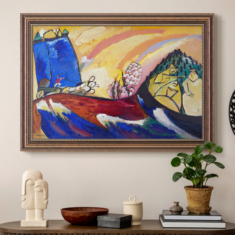 "Peinture avec troïka" - Wassily Kandinsky - Toile encadrée sur mesure, 20x28 INNER SIZE, Framed Canvas, Classic Mahogany