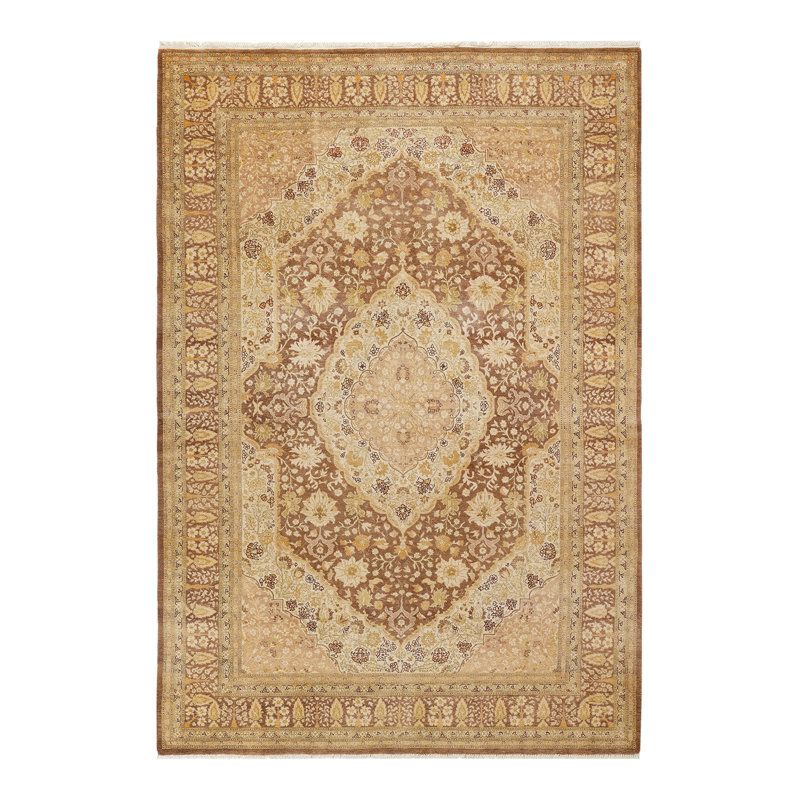 Tapis unique en laine noué à la main 6 pi 2 po x 9 pi 1 po nouvel âge Ohlone