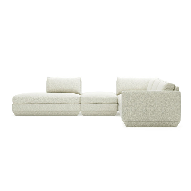 Podium Modular 5-Piece Seating Group, Left Hand Facing, Copenhagen Fossil