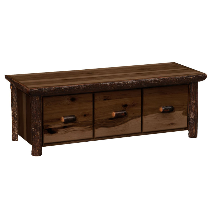 Fireside Lodge Hickory Entry Bench with Three Drawers - Espresso, Espresso