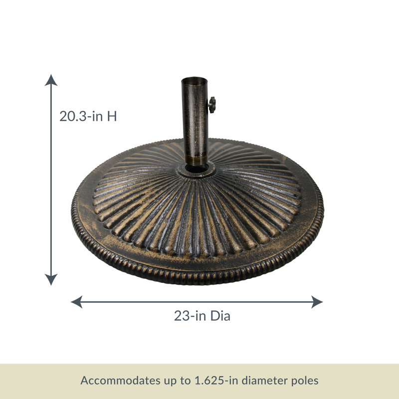 Bronze 50-lb Cast Iron Umbrella Base with Adjustable Stem