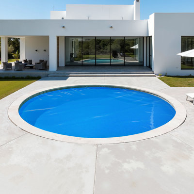 Solar Pool Cover, 24 ft Round Pool Bubble Cover, 8 Mil Pools Solar Blanket with Bubble & PE Material, Daytime Heat Absorption, Nighttime Heat Retention, Heat Retaining Solars Covers, Blue
