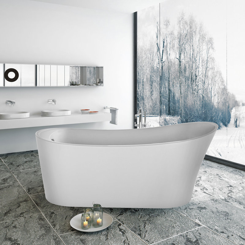 67'' x 31.50'' Freestanding Soaking Plastic / Acrylic Bathtub