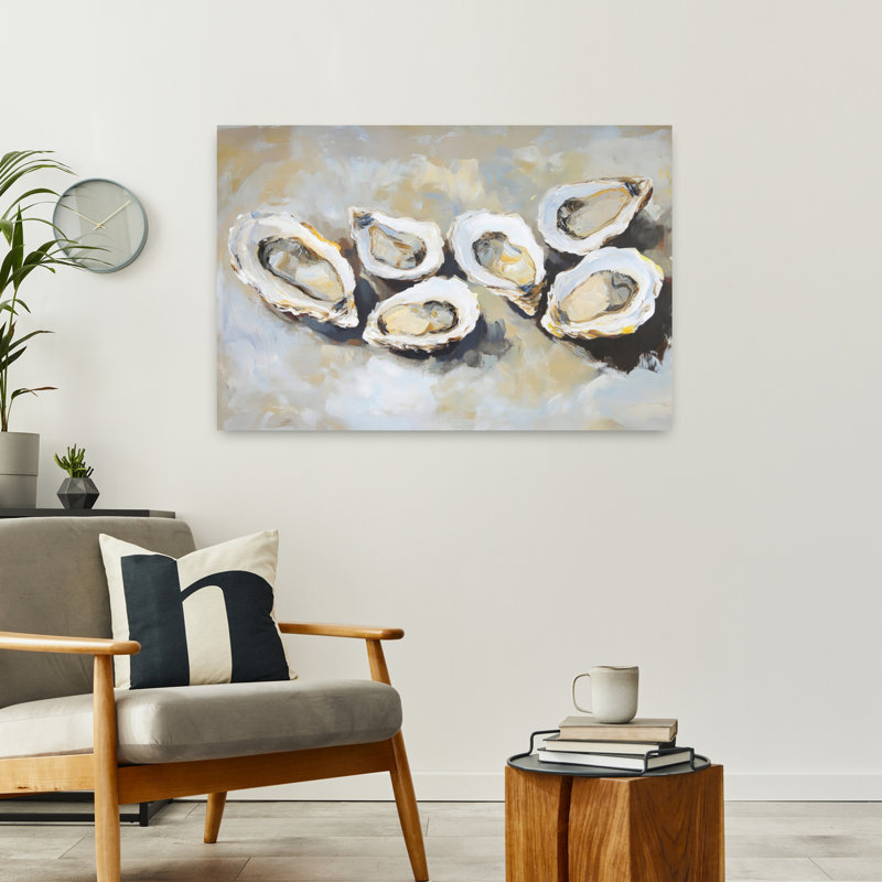 Oysters, art mural contemporain abstrait, H 24 po x l 36 po