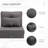 2-In-1 Floor Lazy Sofa With 5 Position Adjustable Backrest, Dark Gray