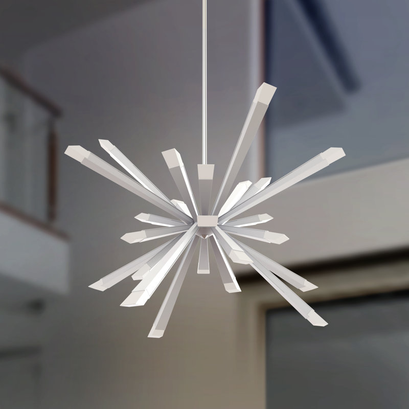 Starburst 24 - Light Sputnik Sphere LED Chandelier, Polished Chrome, 19.9" H x 29.5" W x 29.5" D
