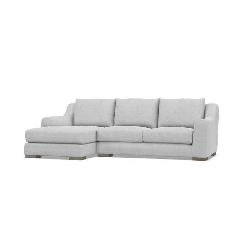 Chaise Sectional, 35" H x  105" W x 63.5" D, Left Hand Facing, Light Gray Polyester Blend