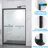 Double Sliding Shower Door With 8Mm Clear Tempered Glass, Matte Black Aluminum Frame, Stainless Steel Handle, - Crash Angle, Mute Operation For Bathroom Finish, Protection, Reversible