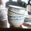 Ensemble de 4 bols à céréales en porcelaine tendre rétro Indigo