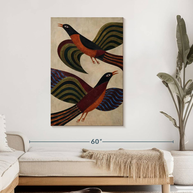 Patterned Bird Print, 45" H x 30" W