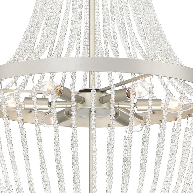 Lustre empire unique à 6 lumières avec accents perlés