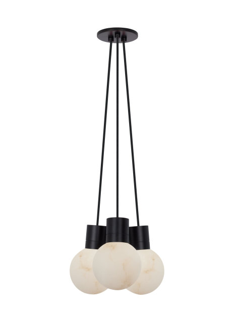 Mina LED Pendant, 152" H x 7.6" W x 9" D, 3, Black