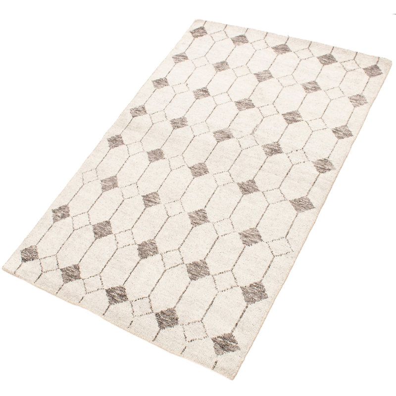 Tapis en laine à la main one-of-kind-noué la 2010 crème 4 pi 11 po x 8 pi Grogan