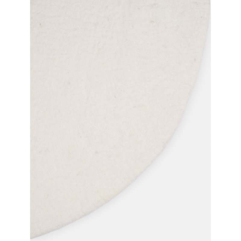 Round Solid Colour Wool Hand Woven Shag Area Rug, Round 120cm