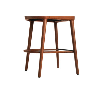 Counter Height Backless Brown Faux Leather Bar Stool With Metal Legs And Footrest, Comfortable Padded Seat For Kitchen Island, Pub, Dining Counter, 2 . Oval Shape, Ergonomic Design, Pu Main Material,