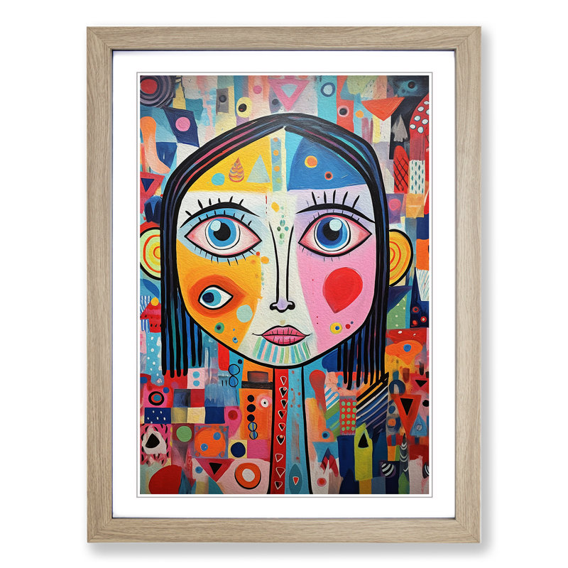 Kids Expressionism - Print, Oak Framed, 64cm H x 46cm W x 2cm D