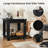Farmhouse End Table,Large Side Table with 2-Tier Storage Shelf,Rustic Wood End Tables for Living Room,Square Tea Table (Black)-1234809574-1233619933