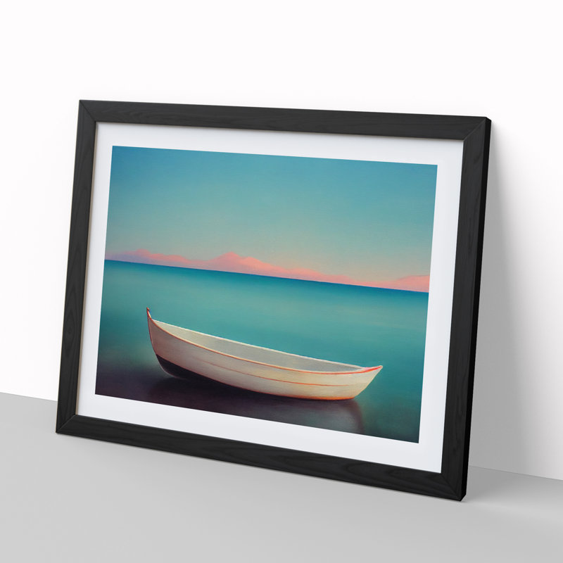 XH1022-6170X Modern Sailing Boat Vol.1 - Single Picture Frame Print, Black Framed, 34cm H x 46cm W x 2cm D