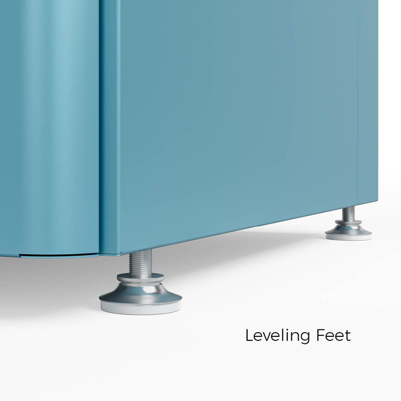 Modern Blue Steel Freestanding Storage Cabinet with Adjustable Shelves