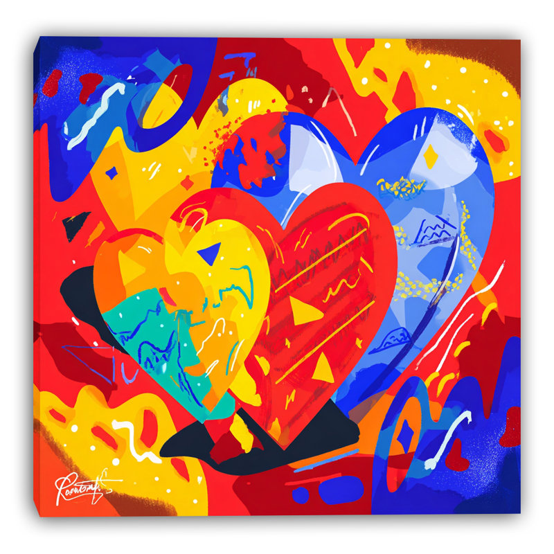 «Pop Heart Beat», art mural sur toile tendue, L 30 po x H 30 po x P 1,5 po