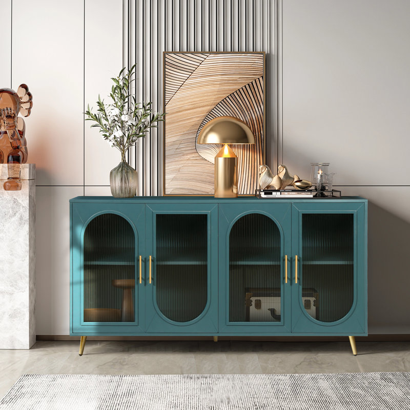 Jahvarni 59.8'' Console Table, Antique Blue