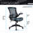 Black Stylish Mid-Back Mesh Office Chair, With Adjustable Arms