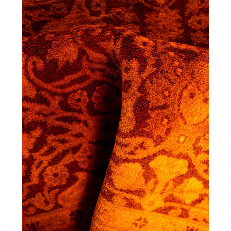 Overdyed One-of-a-Kind Rectangle 3'2" X 4'10" Hand Knotted Area Rug
