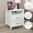 Melton Set Of 2 Nightstand With Charging Station, Bedside Table With Storage Drawers, Night Stand For Bedroom, End Table Or Side Table For Living Room, 15.5" D X 18.9" W X 24" H, White/Gold