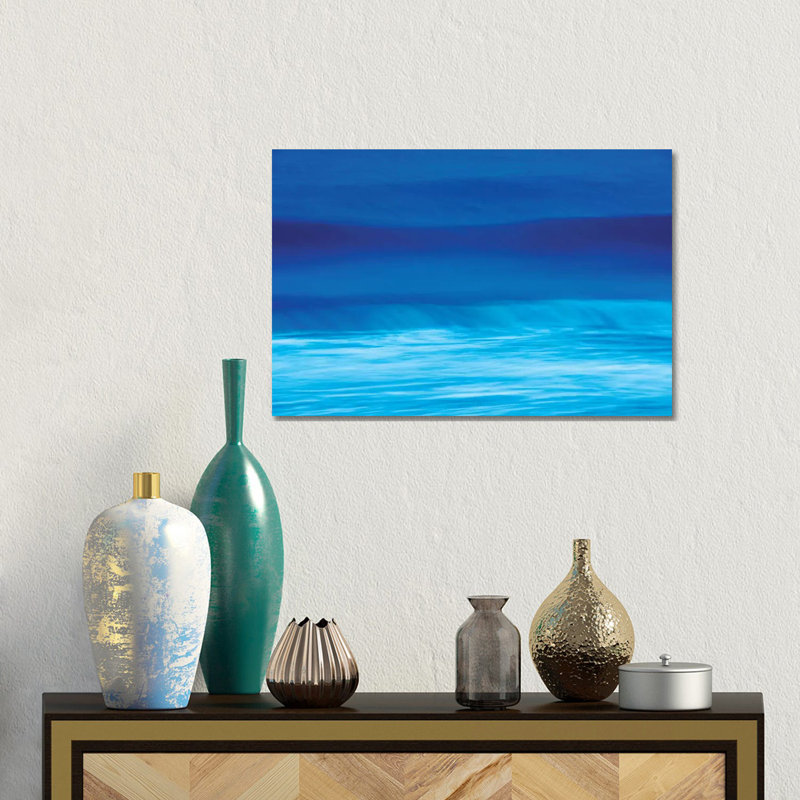 Vagues bleues - Estampe numérique sur toile tendue avec châssis, H 12 po x l 18 po
