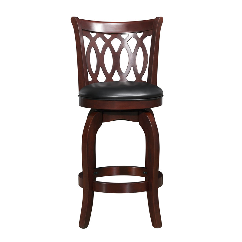 Alyn Swivel Upholstered Counter Stool with Solid Wood Frame, Counter Stool (24.9" Seat Height)