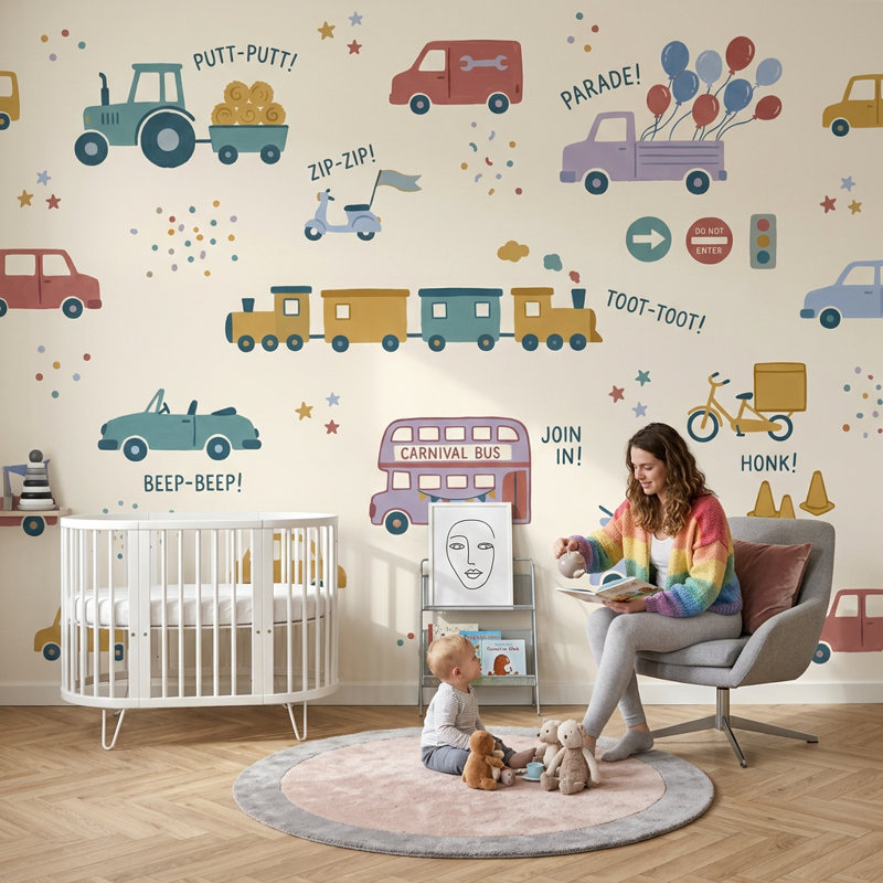 Décoration murale amovible pour enfants, Texturé non collé, 140 po x 108 po