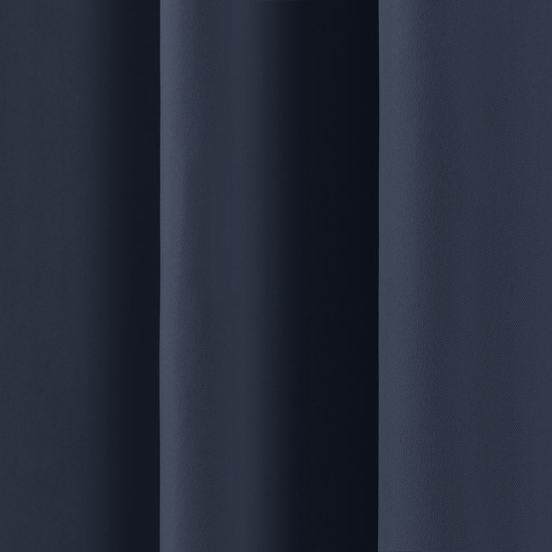 Scarsdale Solid Blackout Thermal Grommet Single Curtain Panel, Navy, 80" W x 84" L