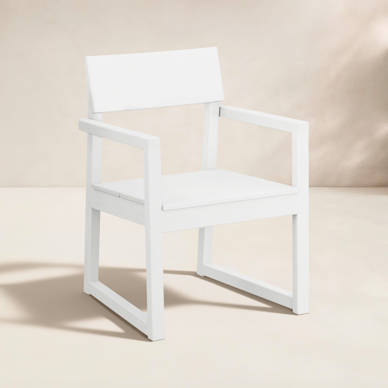 Chaise de salle à manger avec accoudoirs EDGE, Blanc