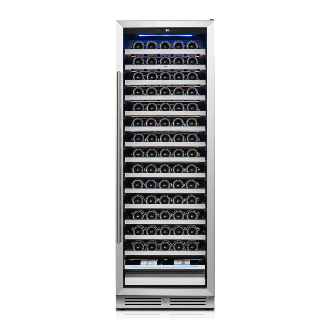 YEEGO SingleZone 23.4" 165 Bottle Wine Refrigerator, VariableFrequency Cooling, DoublePaned LowE ArgonFilled Glass Door, Energy Star Certified, F | Fridge.com