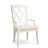 Elnora Solid Wood Cross Back Arm Chair in Paperwhite