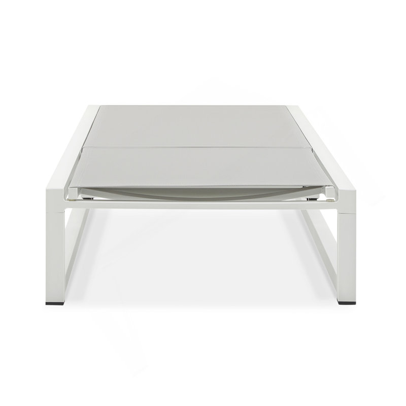 5-Level Adjustable Outdoor Chaise Lounge, Durable Aluminum Frame & PVC-coated polyester Mesh, Perfect For Patio/Poolside