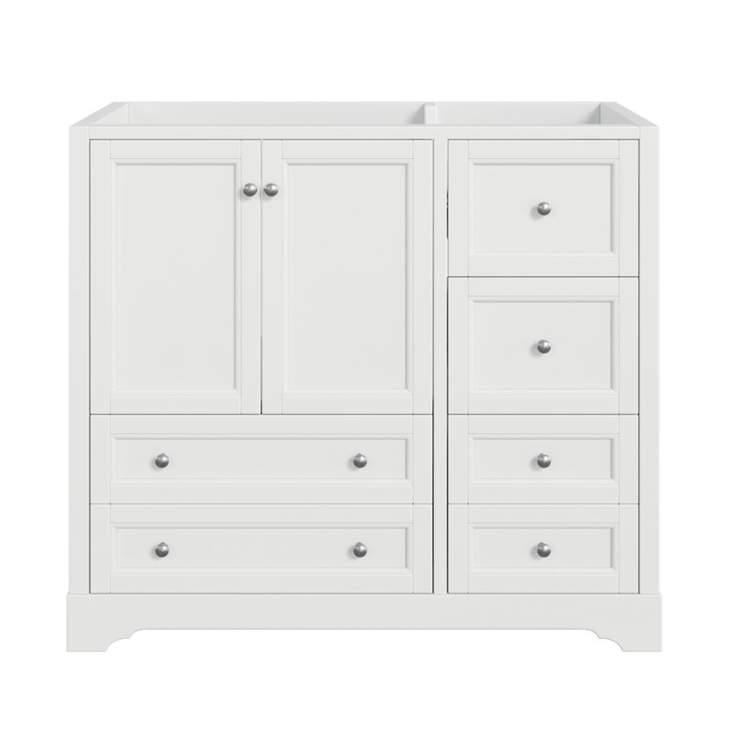 36inch Bathroom Vanity without Sink, Solid Wood Merriwood Bathroom Vanities with 4 Storage Drawers and Shelf, Soft Closing Doors (NOT INCLUDE BASIN SINK)