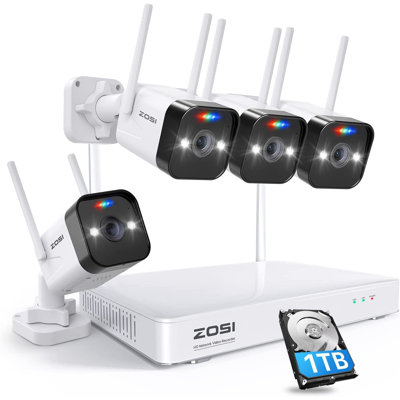 8CH 3MP NVR Security Camera System with 2TB HDD, WIFI Outdoor Spotlight Security Camera, 2-Way Talk -  ZOSI, ZSWNVK-U83042-W-US-A10
