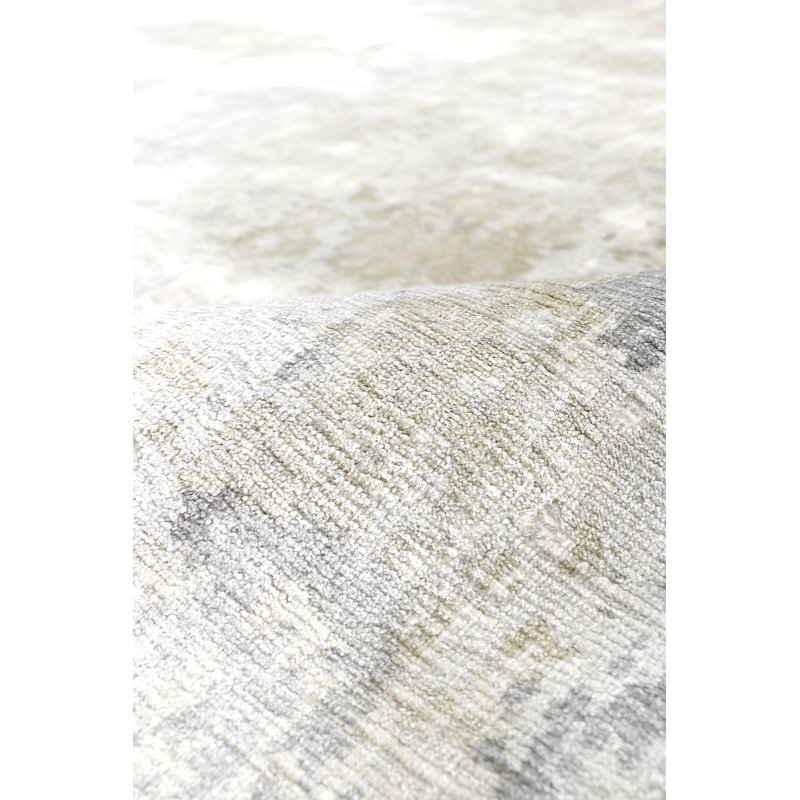 Beverly Handmade Gray Abstract Silk-Viscose Rug 12' x 15'