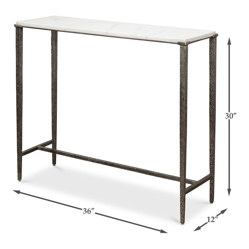 Banswara 36'' Marble Top Console Table