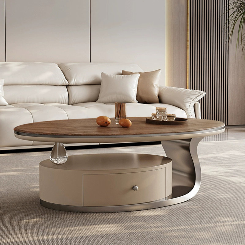 Table basse ovale de luxe, H 16,5 po x L 55,1 po x l 31,5 po