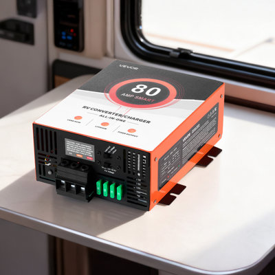 RV Power Converter, 80 Amp, 110V AC to 12V DC RV Converter Battery Charger, Multi Stage Smart Charging, 13V to 16.5V Operating Range, Compatible with Lithium & Lead Acid Battery, for Camper