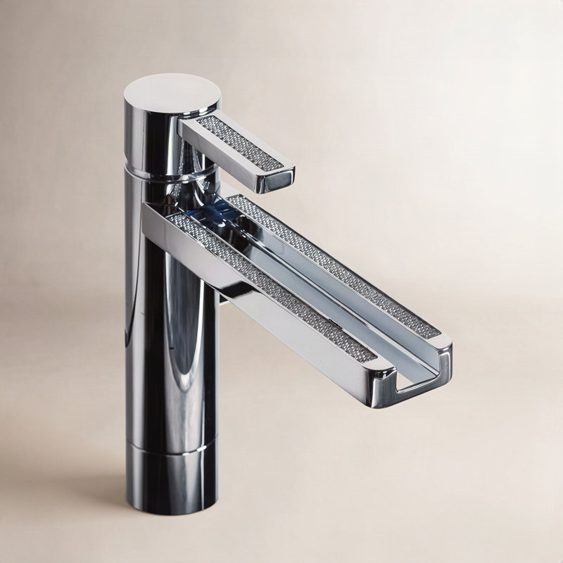 Capri Swarovski Crystal Single-Hole Single-Handle Bathroom Faucet, Polished Chrome