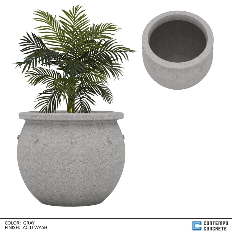 Zena Planter, Acid Wash Gray, 24"H x 36"W x 36"D
