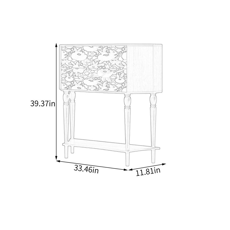 Armoire de rangement fonctionnelle avec tiroirs en bois massif, Noyer