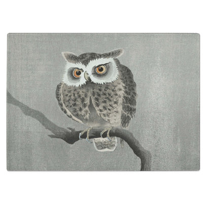Glass Long-Eared Owl Upon A Tree by Ohara Koson Chopping Board