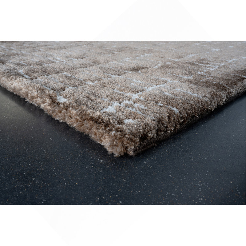 Tapis brun et polyester recyclé Nina Genesis, Rectangle 5 pi 3 po x 7 pi 6 po