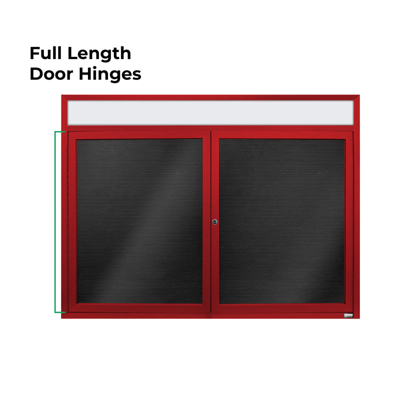 Carte à fixation murale délimitée directory cabinet, Rouge thermolaqué, Deux, H 36 po x l 48 po