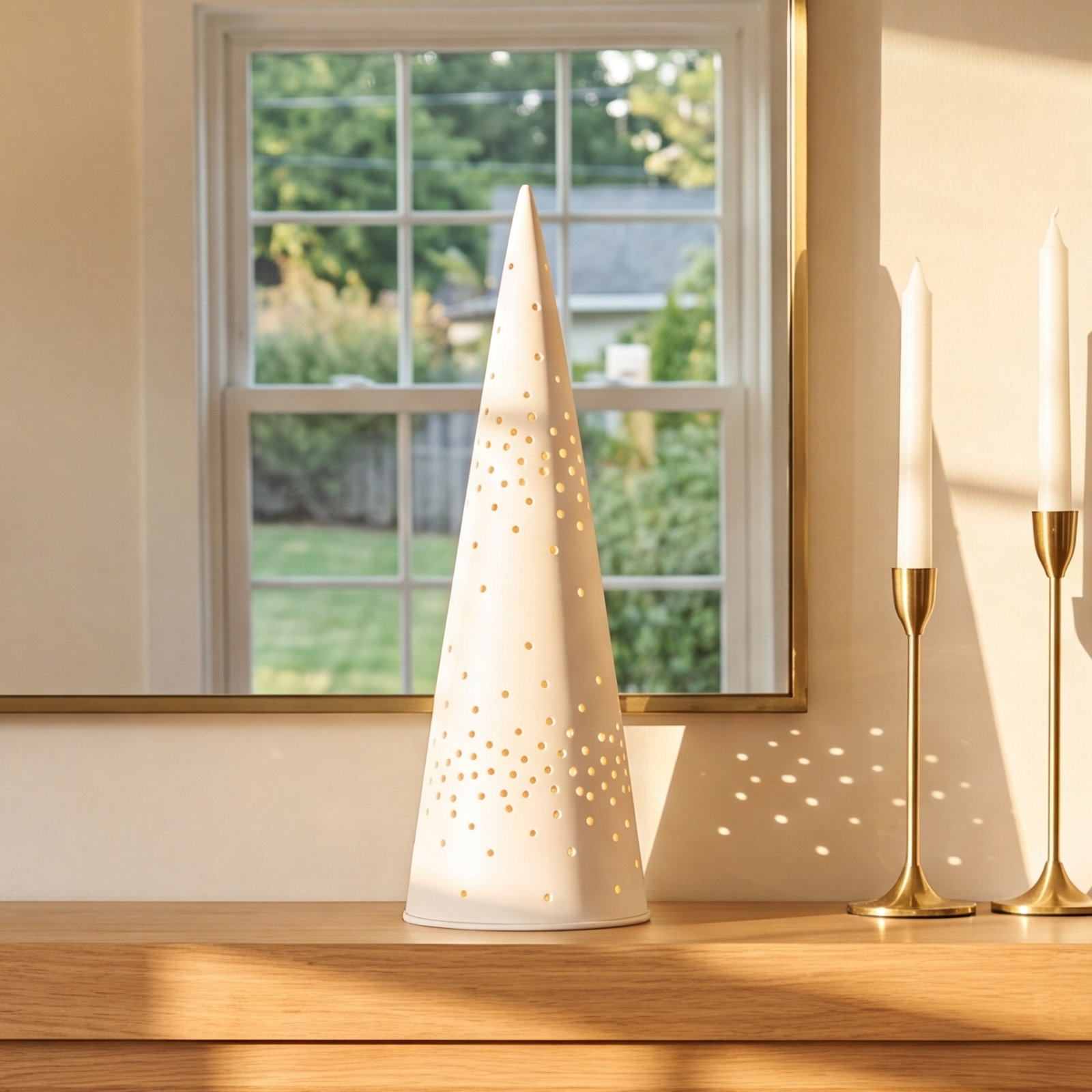Forest Lighted Porcelain Tabletop Tree, 12.60" H x 4.30" W x 4.30" D