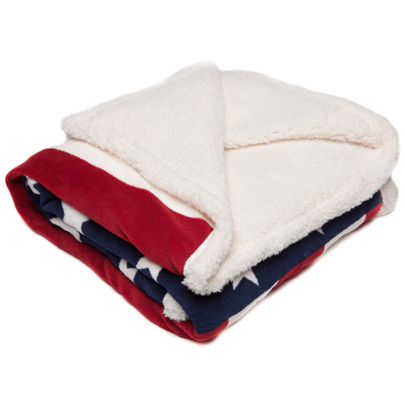 Jeté en sherpa super doux à imprimé drapeau américain, l 60 po x L 70 po